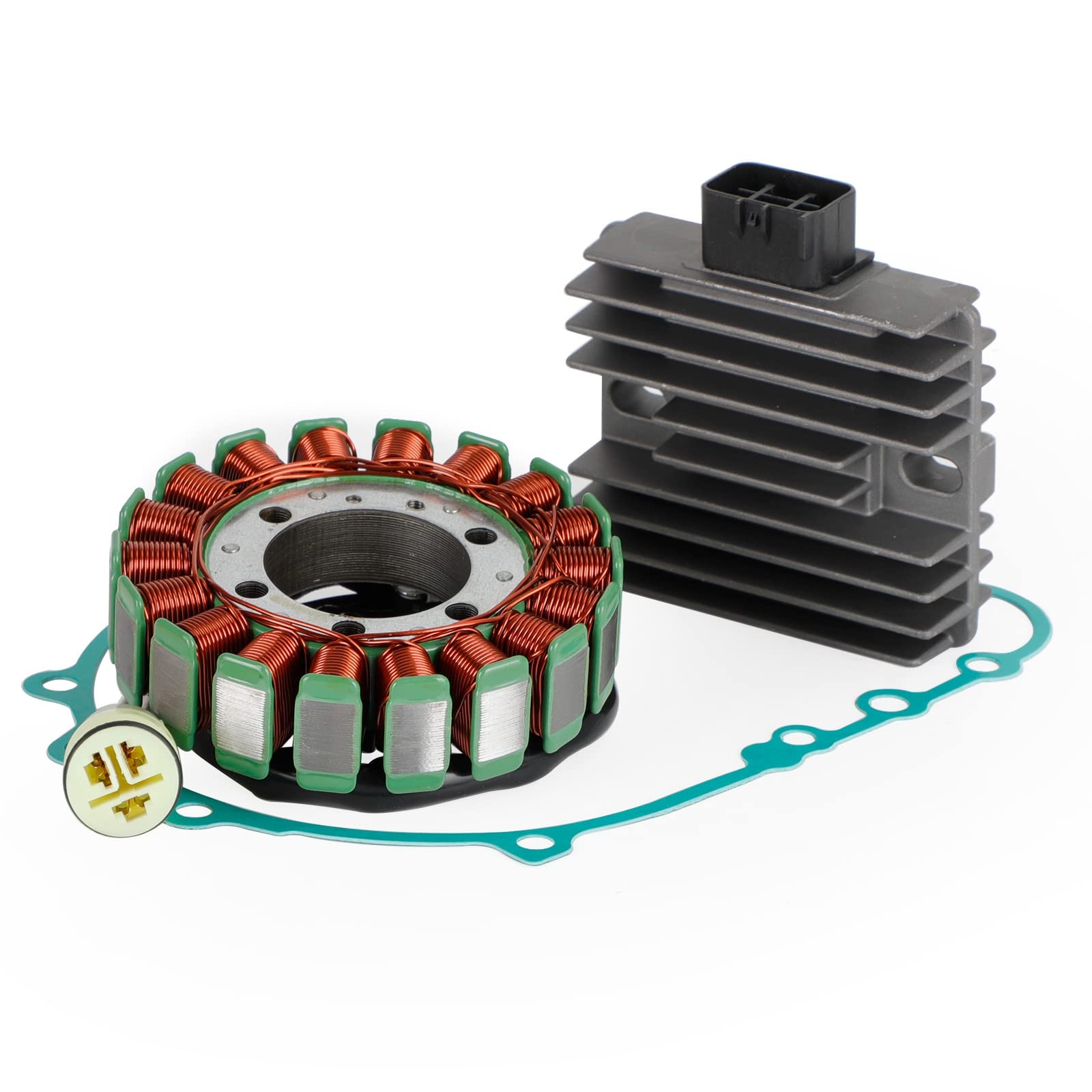 Topteng Magneto Stator+Voltage Rectifier+Gasket 21003-0001 adapté pour Kawasaki ZR750 Z750 Z750J 2004-2006, ZR750 Z750 Z750S 2005-2007, ZR1000 Z1000 2003-2006
