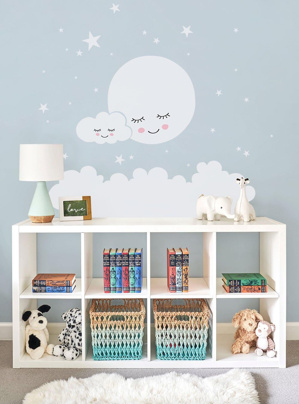 Moon, Clouds, and Stars Wall Decal - by Simple Shapes
