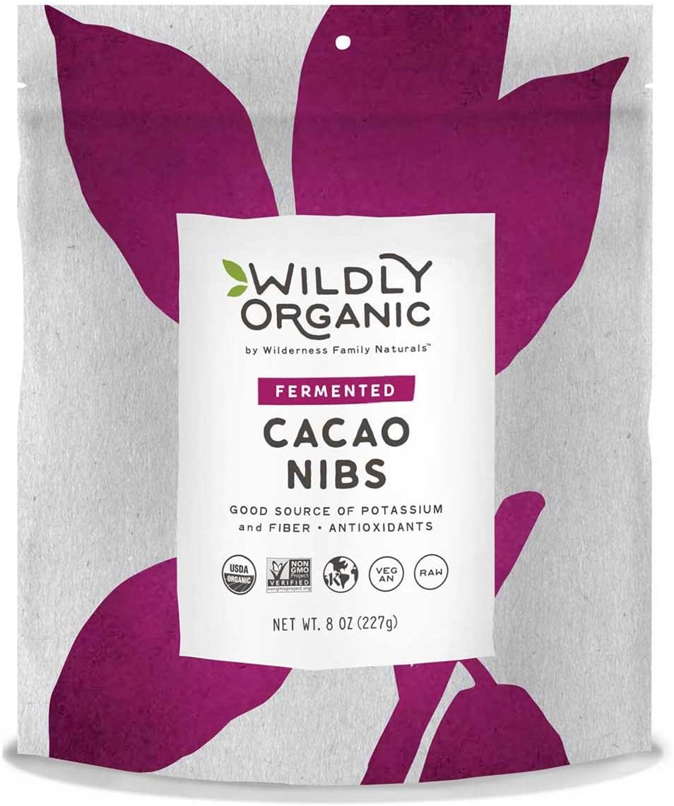 Fermented Cacao Nibs Organic - Organic Chocolate - Organic Cacao Nibs - Vegan Chocolate Chips - Dairy Free Chocolate Chips - Raw Cacao Nibs - Make Cacao Butter And Cacao Powder - 8 OZ - Wildly Organic