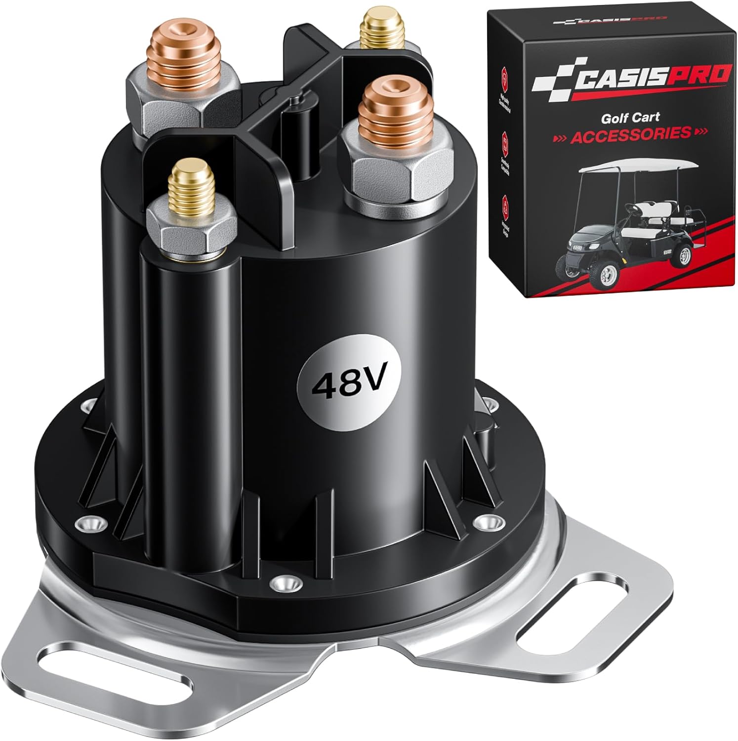 48V 150A Golf Cart Solenoid for EZGO RXV 2008-UP, 4 Terminal EZGO RXV Solenoid Relay, OEM# 624317, 649373