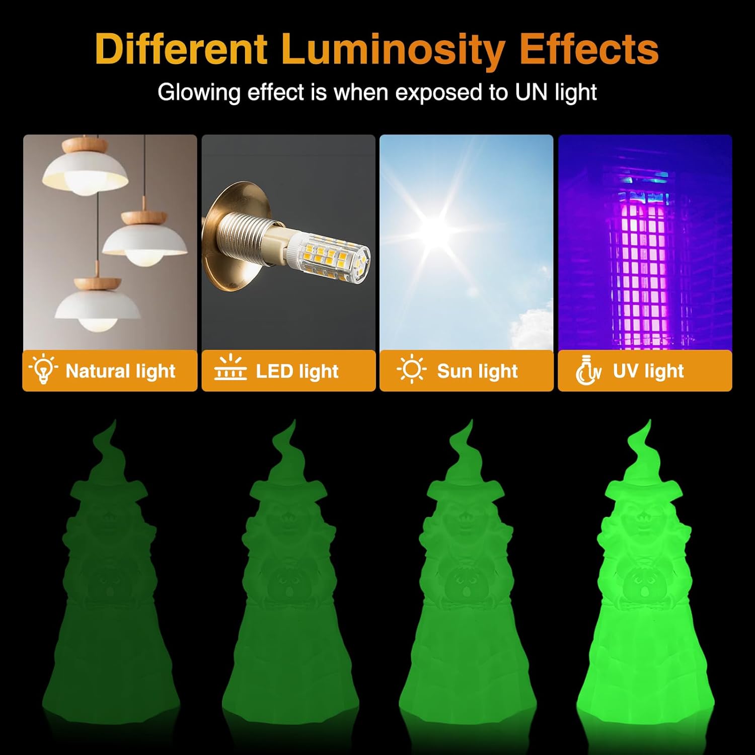 Glow in The Dark Filament PLA 1.75mm, 1kg(2.2lbs) Glow Green 3D Printer Filament, Low Warp & Clog-Free, Dimensional Accuracy +/- 0.03mm Fit FDM 3D Printers & 3D Pens - Image 3