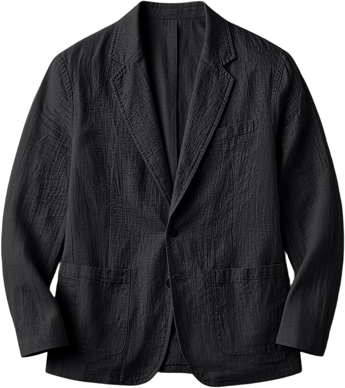 Linen Blazer Jacket for Mens Notch Lapel Long Sleeve Button Suit Jacket Lightweight Summer Vacation Wedding Blazers