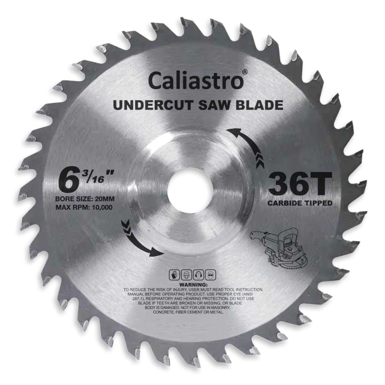 Undercut Saw Blade, 6-3/16" Diameter, Replacement for Roberts 10-47 – Compatible with Roberts Jamb Saw 10-46 and 10-55 - Carbide Teeth