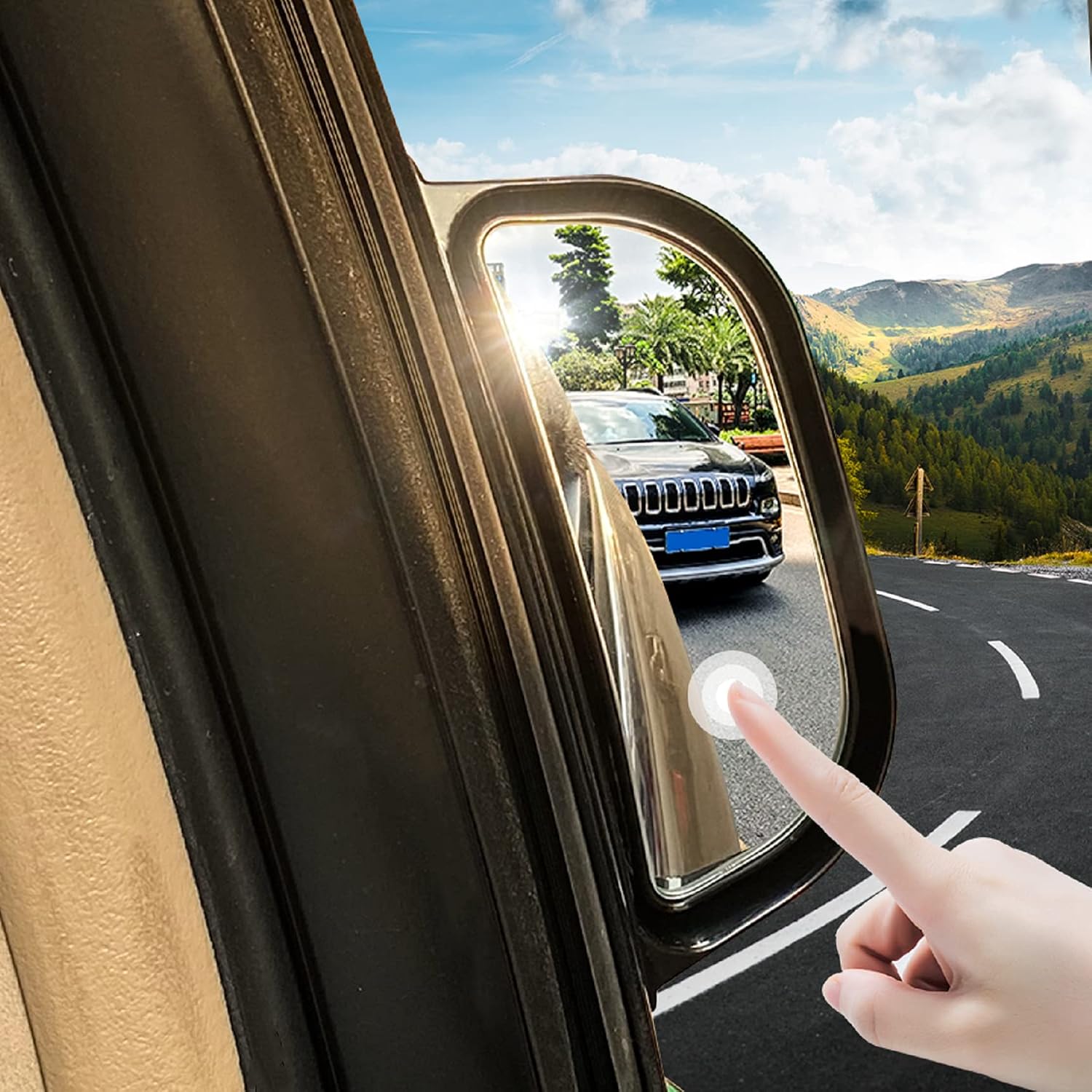 Back Passenger Side View Mirror Blindspot,Adjustable spot mirrors for cars,Universal Car Accessories for Safely Get Off & Car Door Open (Black)