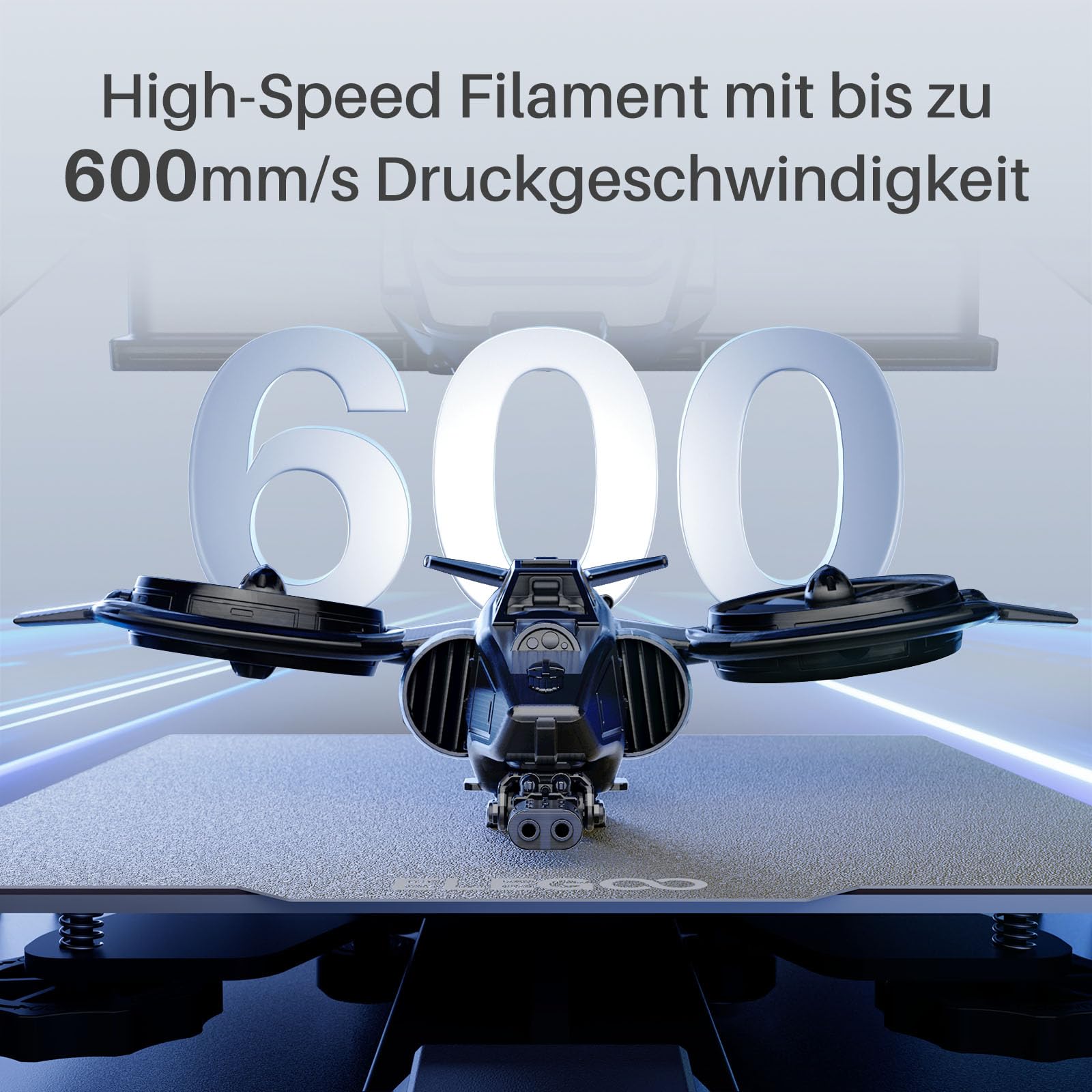 ELEGOO High Speed PLA+ Filament 1.75mm Schwarz 4 KG, Rapid PLA Plus 3D Drucker Filament, 600 mm/s Hochgeschwindigkeitsdruck, Maßgenauigkeit +/-0,02mm