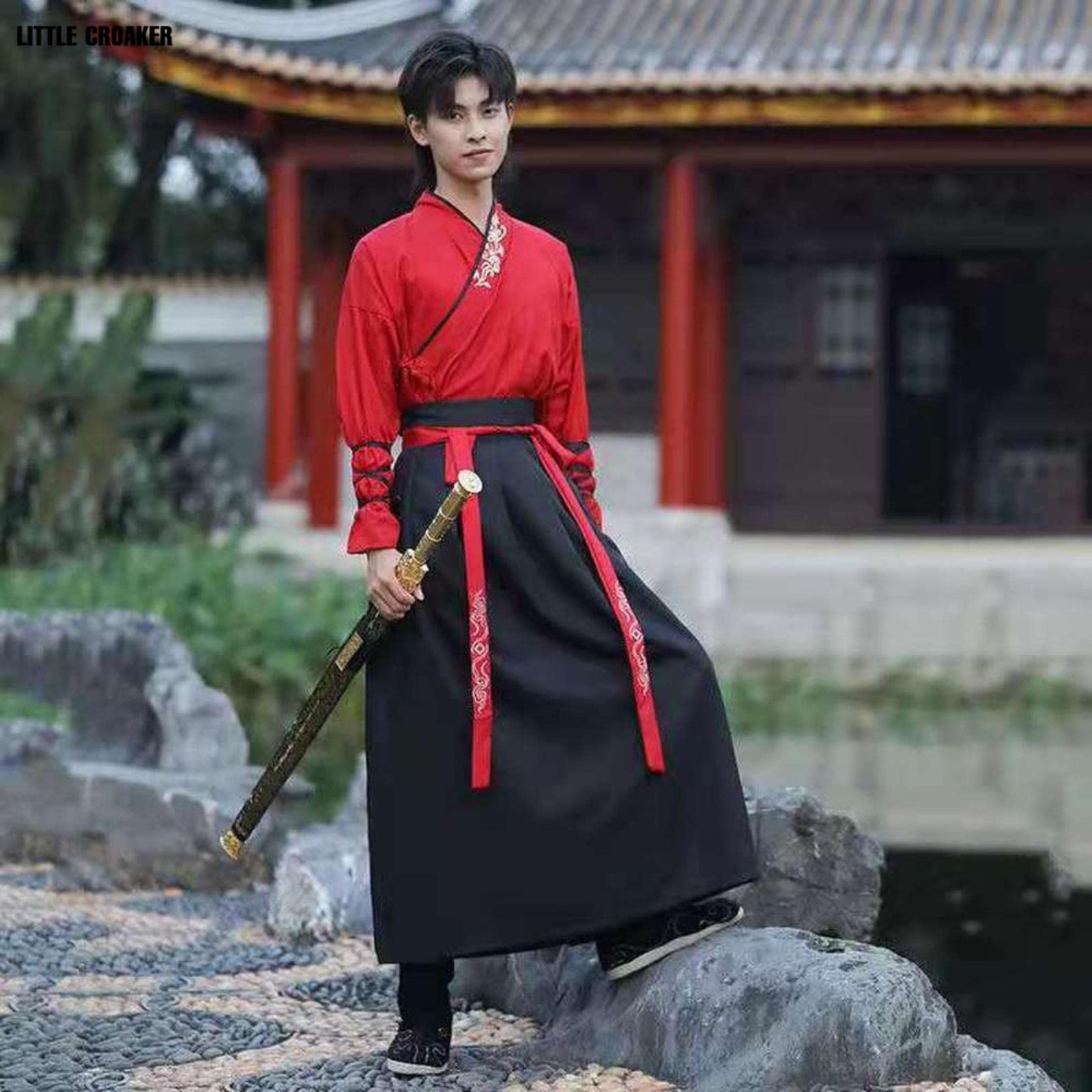 Tang Dynasty Klasyczny Hanfu Szata Tradycyjny Starożytny Szermierz Kostiumy Tang Garnitur Folk CP Pary Hanfu Strój Cosplay