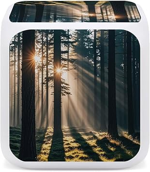 Sunlight Shines Into The Forest 目覚まし時計 7色変化するナイトライト 日付と温度 ウェイクアップデジタル時計 カラフルなLEDディスプレイ 目覚まし時計 ギフト装飾 寝室用