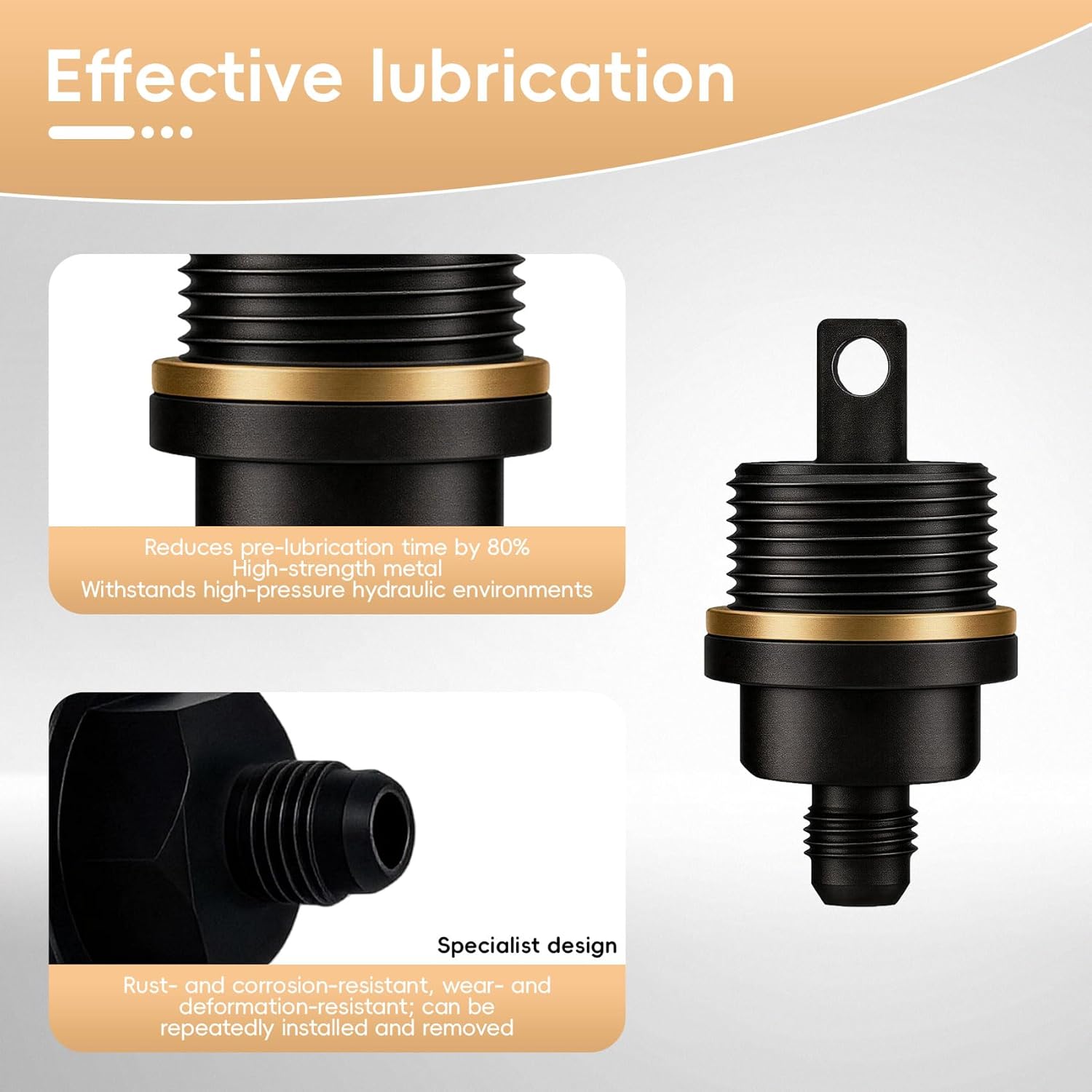 6492-10 Oil Priming Adapter, Suitable For Detroit DD13 And DD15 Diesel Engine Maintenance, Provides Precise Engine Pre-Lubrication, M33x2.0 Thread, (27mm) Hex