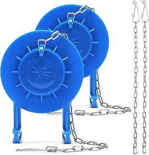 Weslymoo 2 Pack Toilet Flapper Replacement Kit,2 Inch Flapper for Toilet Tank with 4 Long Stainless Chains Compatible with Most Toilets Toilet Stopper,Long Lasting Rubber Easy to Install