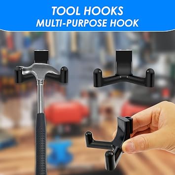 5 Pack Tool Hooks for Lifetime Storage Sheds, Heavy Duty ABS Plastic Hanger Accessories for Vertical Siding, Space Saving Wall Organization for Gardening Tools Rakes and Shovels