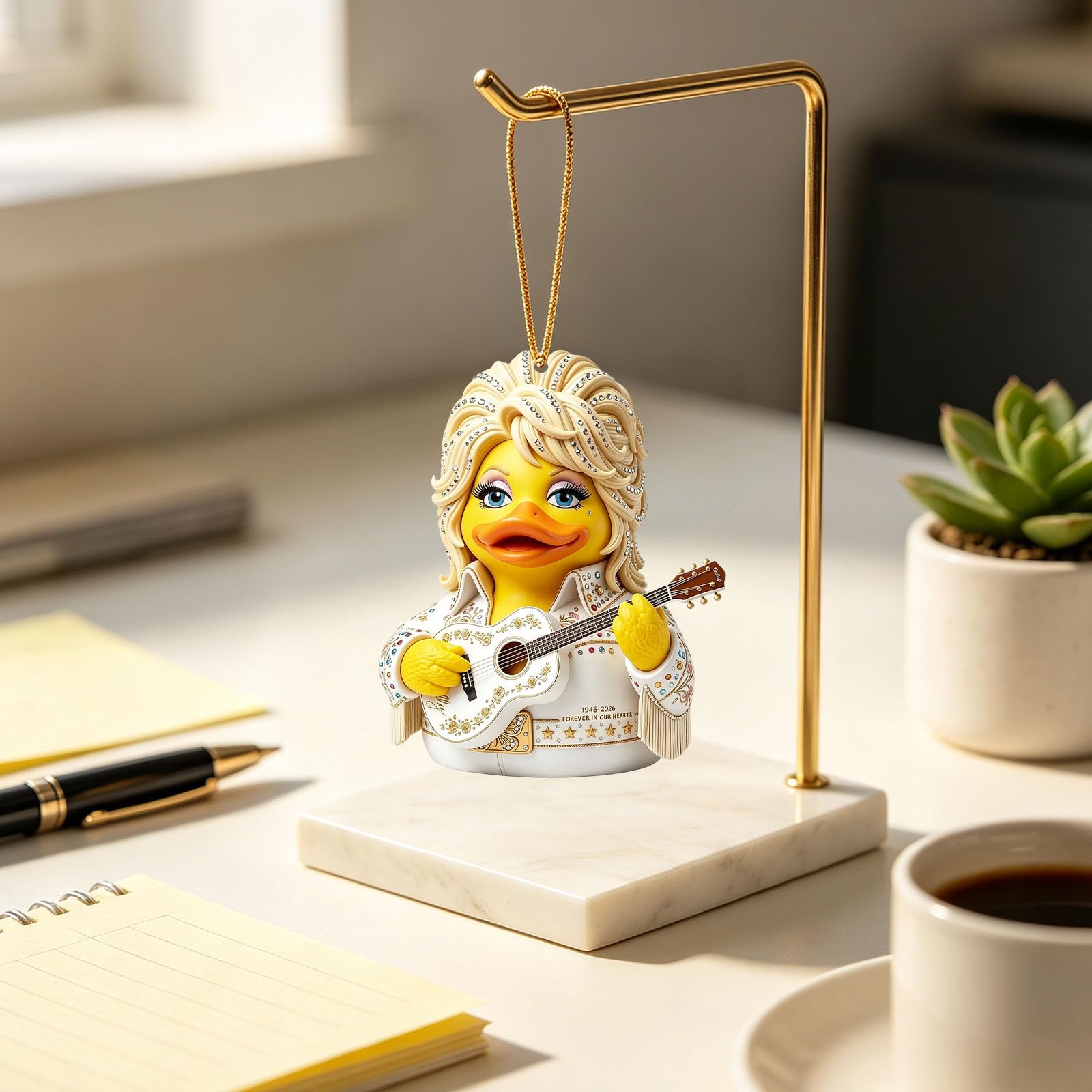 2D Parton Memorial Duck, Dolly Memorial Duck Acrylic Hanging, #G