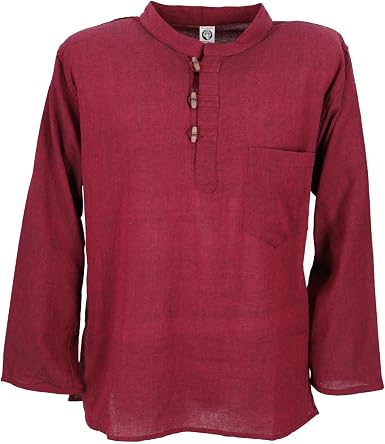 Chemise Hippie Népalaise Goa En Coton – Chemise Homme Yoga Ethnique Légère Col Mandarin