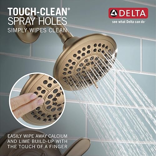 Miniatura 6 de Delta Faucet Lahara Serie 14 - Kit de molduras para bañera y ducha de un solo mango, grifo de ducha con cabezal de ducha de 5 pulverizaciones