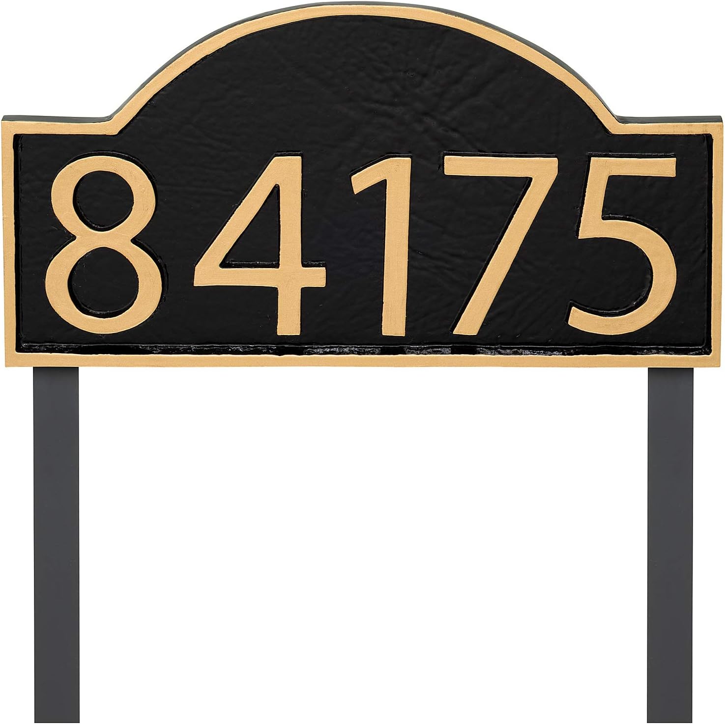 Address Number Store, Powder Coated Soft Arch Economy Series Address Plaque with Lawn Stakes, Serif Font, Holds up to 5 Characters