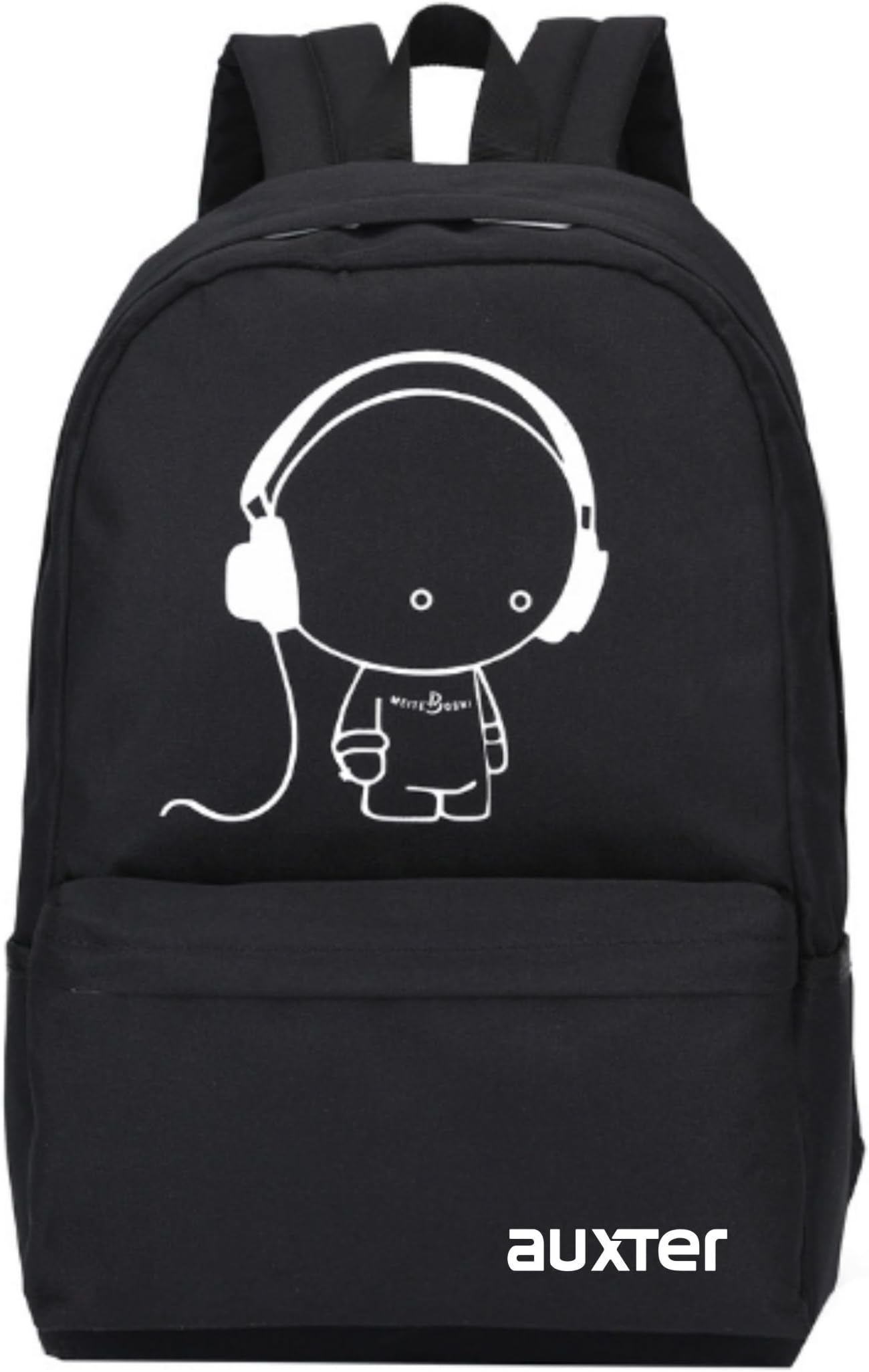 AUXTER Polyester Music 15 Ltrs Casual School Bag College Backpack for Boys and Girls (Black)