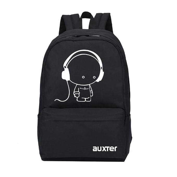 AUXTER Polyester Music 15 Ltrs Casual School Bag College Backpack for Boys and Girls (Black)