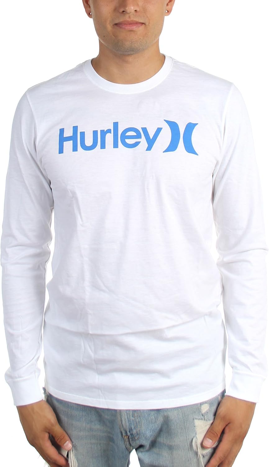 Hurley One Only LS T-Shirt - White/Blue - XXL