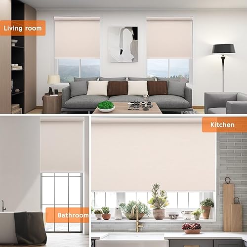 Miniatura 8 de Youngoo Persianas enrollables opacas personalizadas, persianas enrollables sin cordón con cubierta de cenefa, fácil instalación, protección UV,