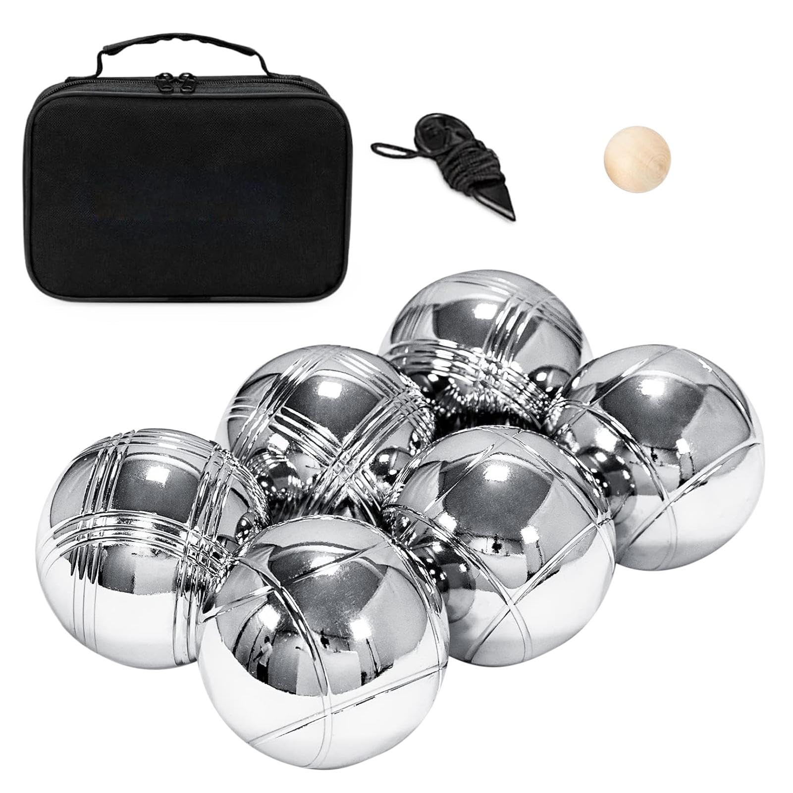 Boules Ball Set, Outdoor Bocce Ball Kit, Multi-Purpose Outdoor Recreational Games for Beach Vacation, Family Backyard, Outdoor Picnic
