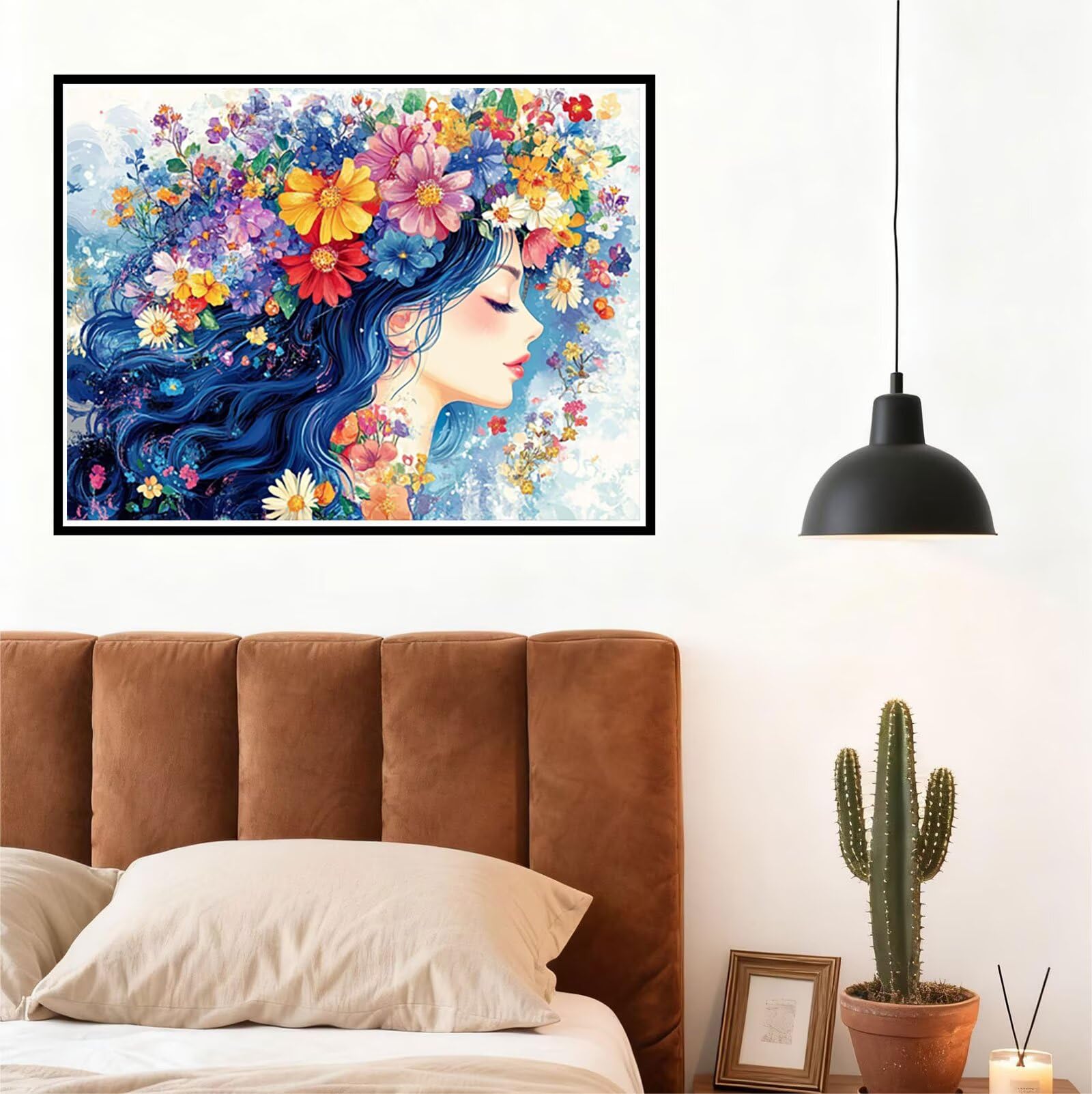 Peinture Numero Adulte Fleur Coloriage par Numero Adulte Femme DIY Paint by Numbers, avec Pinceaux Peinture Loisir Creatif Enfant Numéro D'art Cadeau Femme, Pour Decoration Maison 90x120cm H - 911