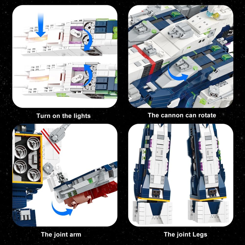 SDF-1 Strong-Attack Fortress Cruiser Model Kit, Building Set for Adults, Transforming 2-in-1 Starship Converts to Robot Figure to Build and Play - 4,682 Pieces Display - Gift for Animated Fans