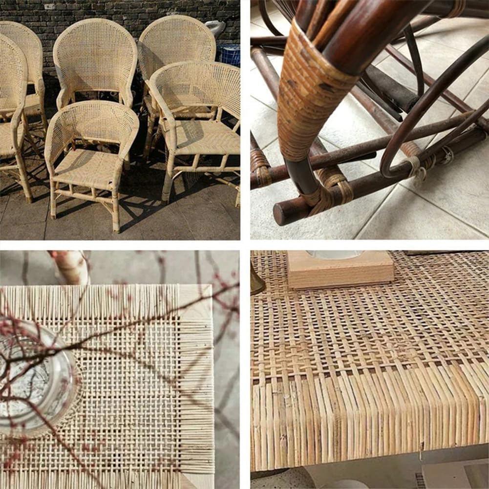 500g Flat Natural Rattan, Basket Making Supplies Rattan Skin Rattan Weaving Crafts Material, DIY Chair Table Replacement