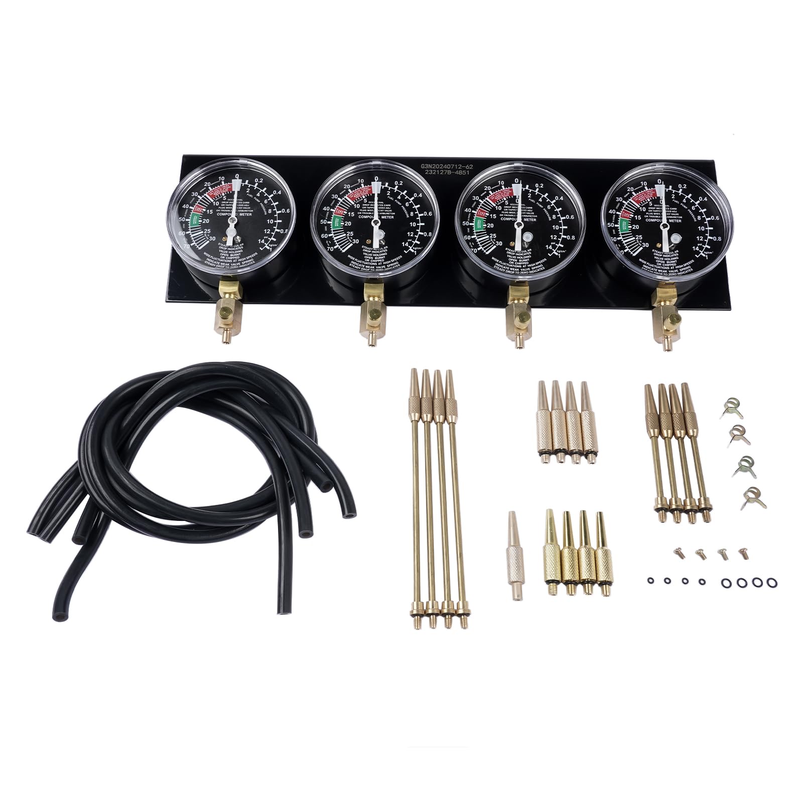 1Set Tester di sincronizzazione dei carburatori in Metallo Rosso 4 Orologi di sincronizzazione Tester di sincronizzazione