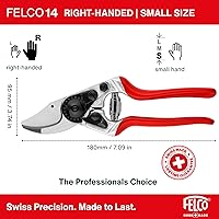 Vista 2 de Felco F 14 Tijeras de podar – Cortadoras de jardín de 7.1 pulgadas para manos pequeñas con hojas bypass y yunque Podadoras de mano para jardinería