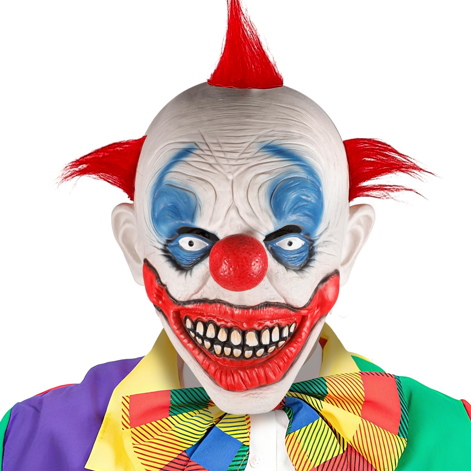 NXPZ Máscara de Payaso Terrorífica, Máscara de Látex para Halloween, Accesorio para Disfraces, Películas de Terror, Con Pelo Rojo, para Adultos y Adolescentes para Fiestas de Halloween y Carnavales