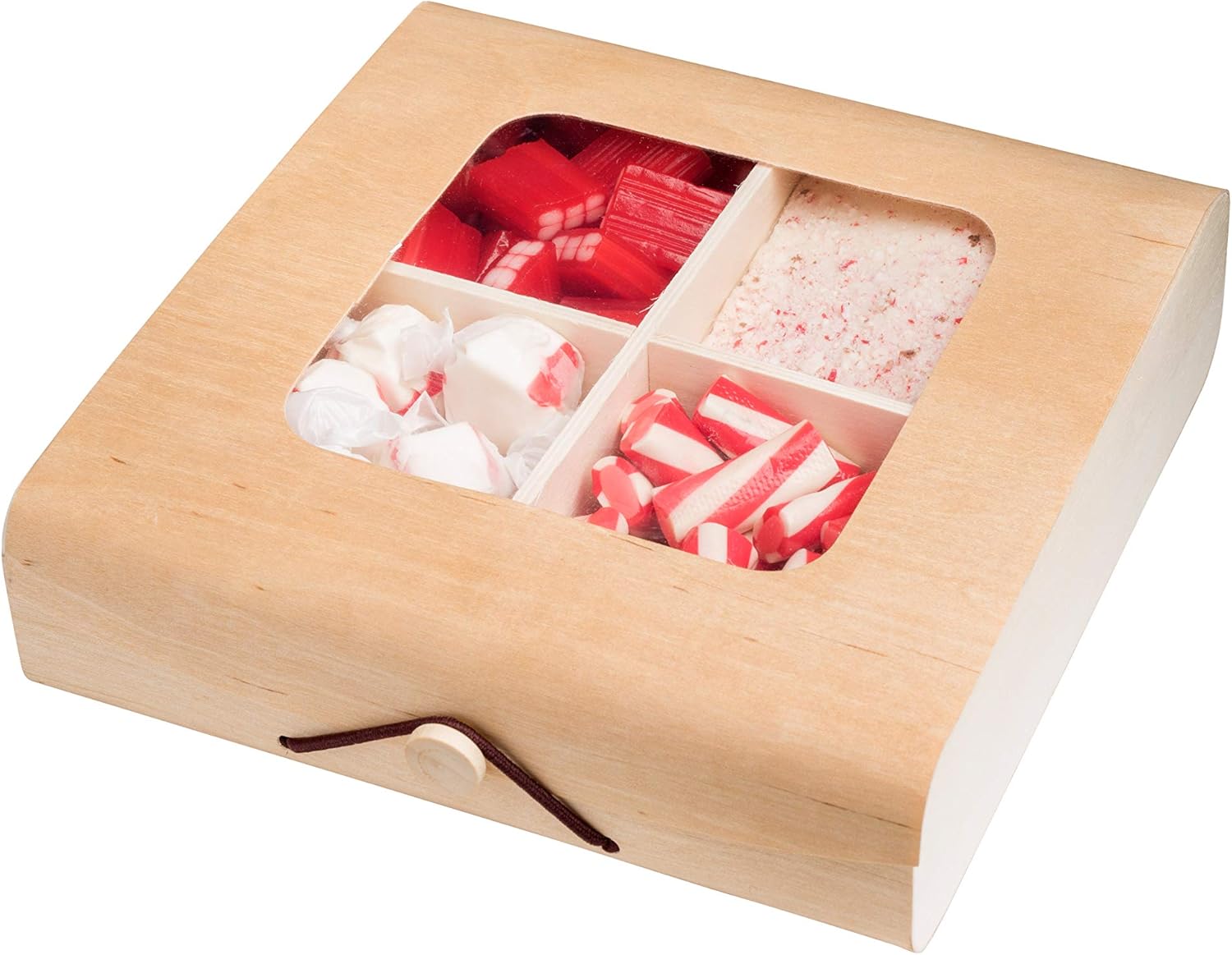 Hammont Wooden Case Candy Gift Box (4 Pack)- Present Boxes Best for Birthday, Wedding and Party Favors (7''x7''x2'')