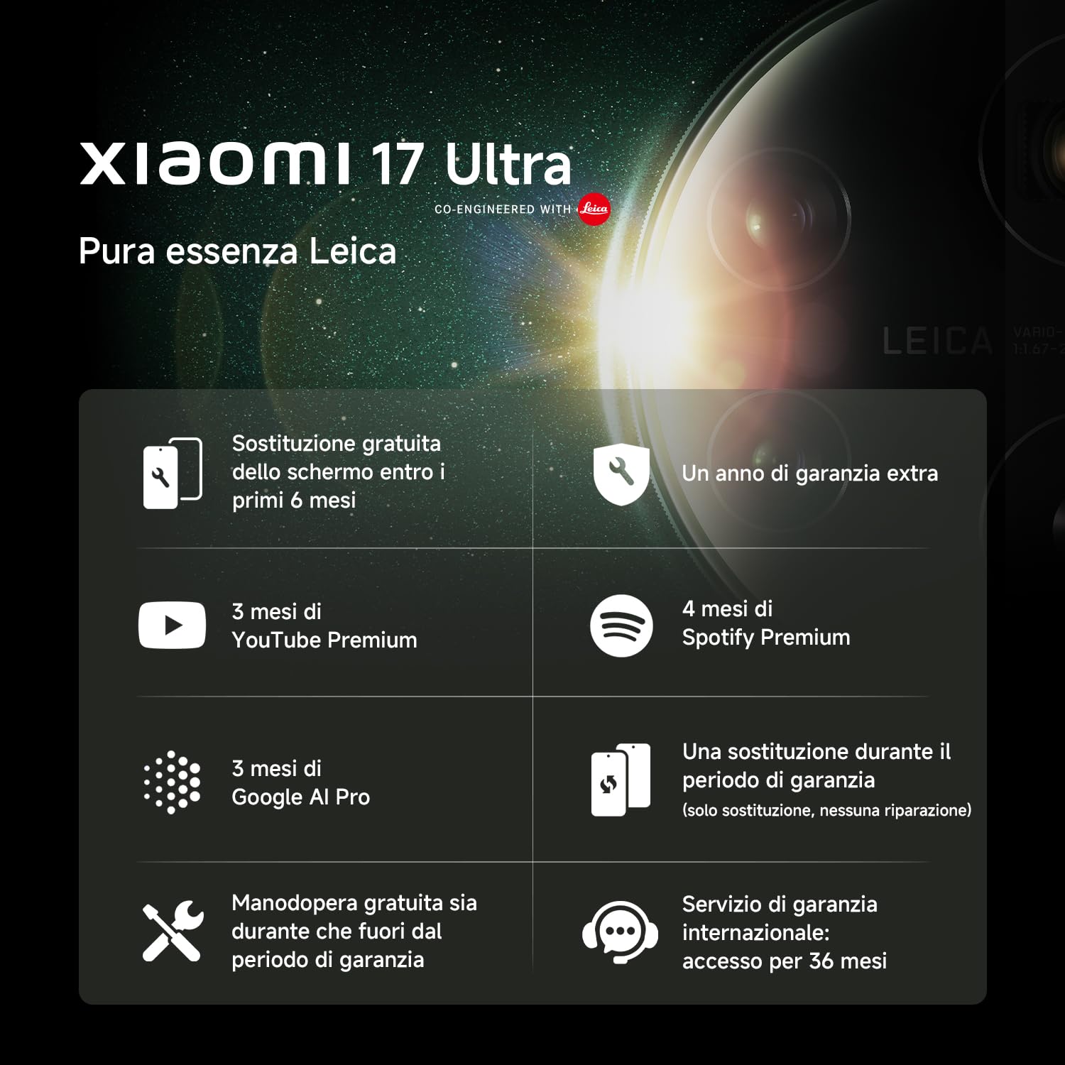 XIAOMI 17 Ultra, Smartphone 16+512 GB, Black, Lenti Leica APO | Teleobiettivo Leica 200 MP 75–100 mm, HyperAI, Tecnologia LOFIC HDR, Garanzia 3 anni