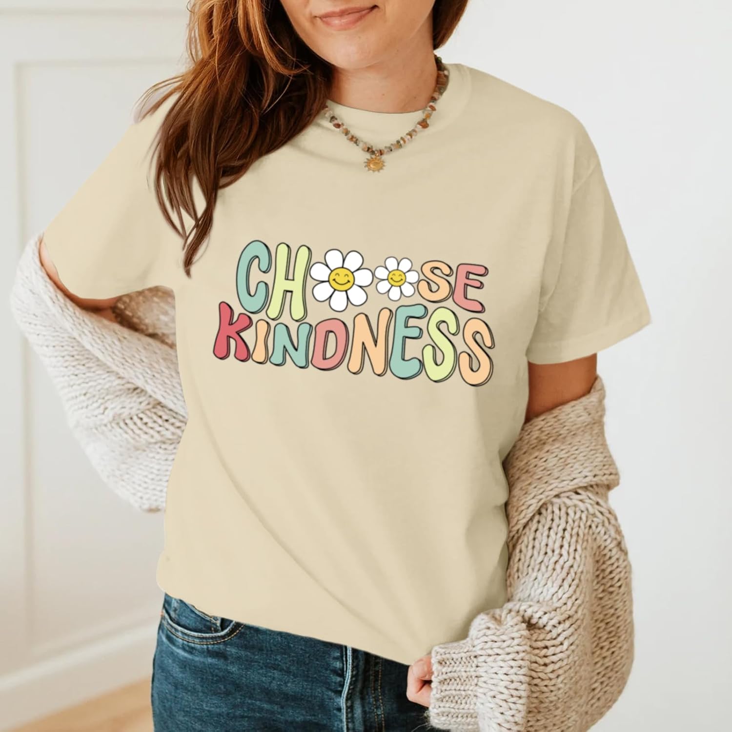 Choose Kindness Shirts for Women Be Kind Tshirt Inspirational Teacher Shirt Cute Positive Saying Casual Tee Tops - Image 2
