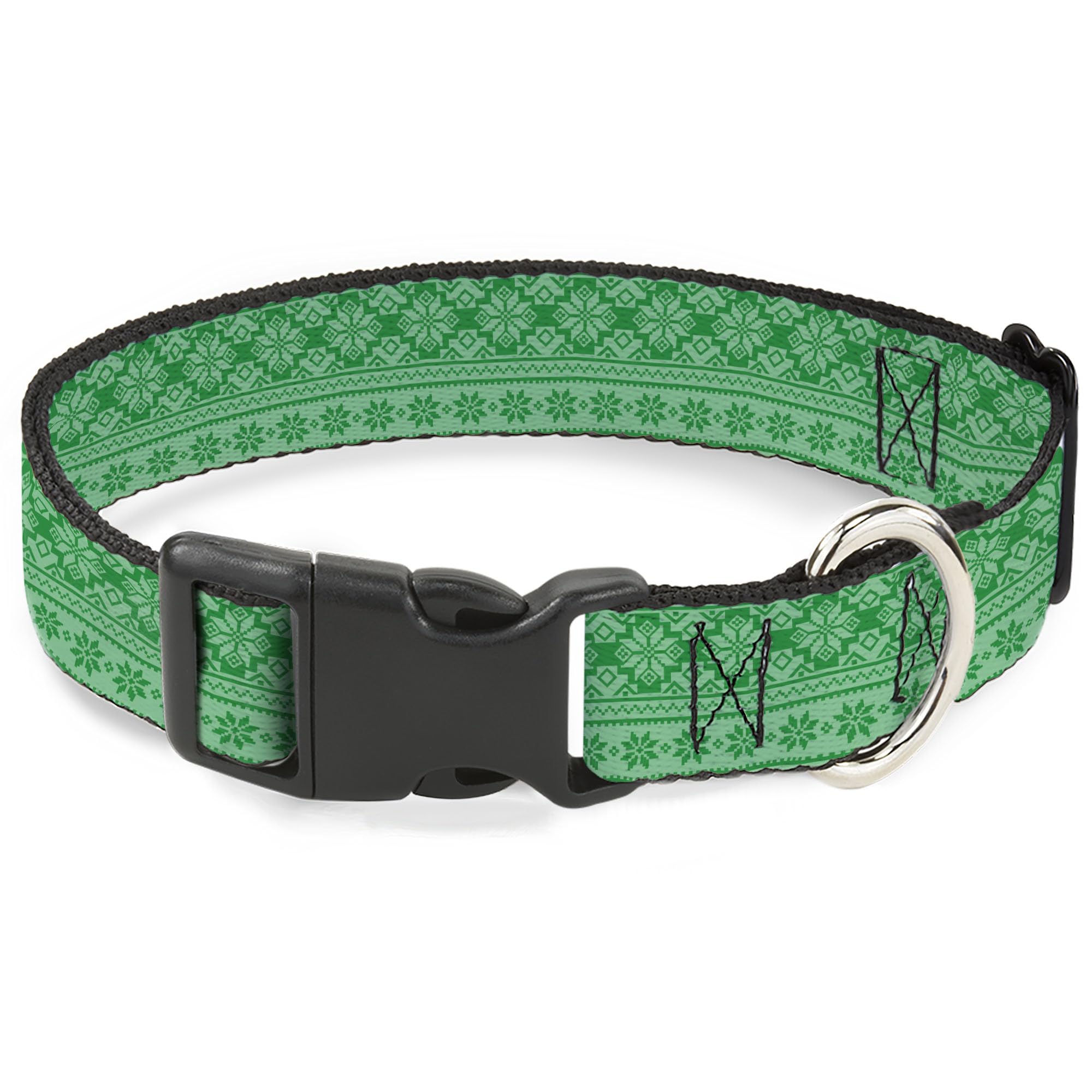 Collier pour chien motif Fair Isle vert idéal pour les balades nature