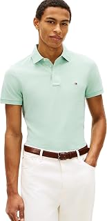 Men’s Short Sleeve Slim Fit Polo Shirt with Button Placket