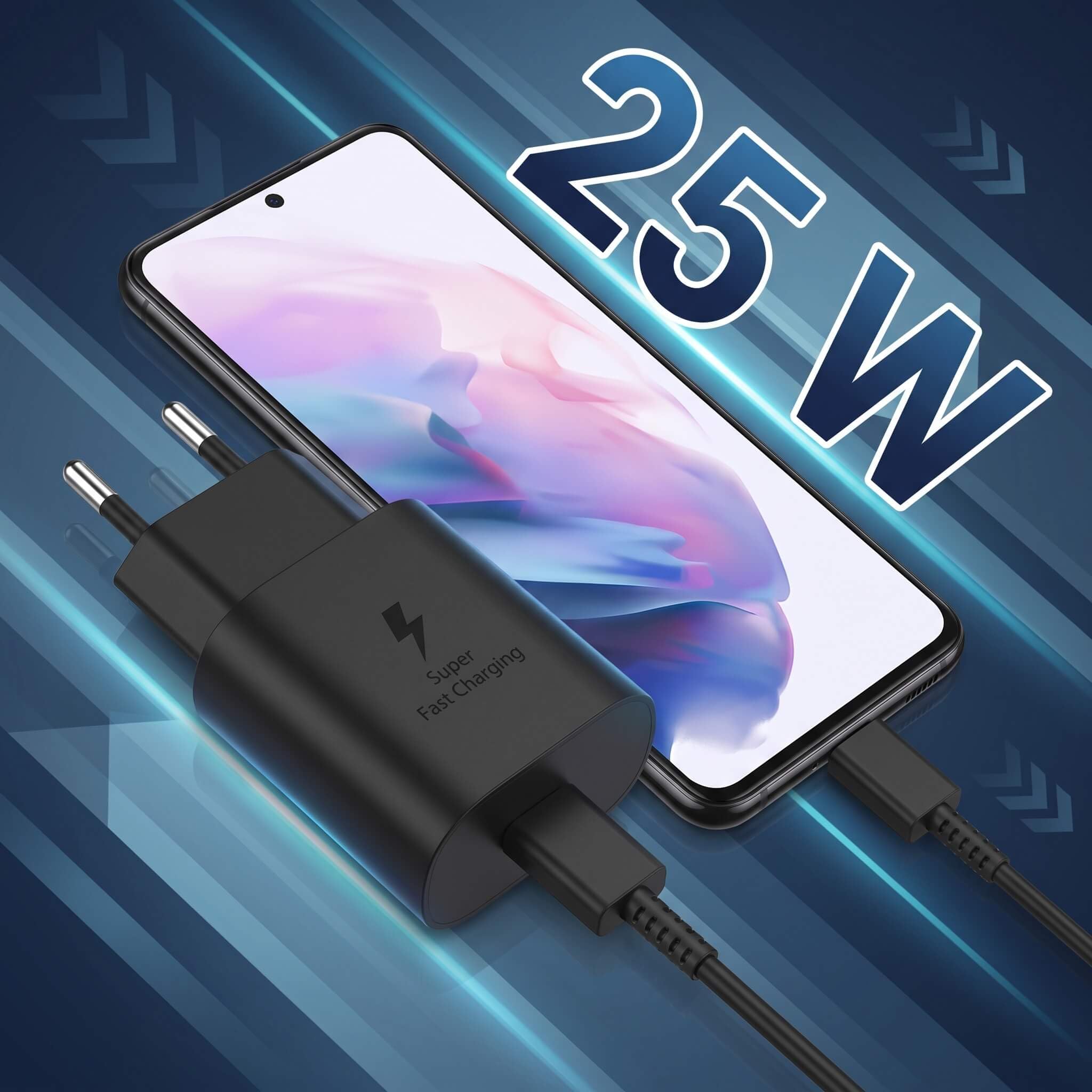 Chargeurs USB-C 25W,[Lot de 5], avec 5 Câbles Type-C vers Type-C 1 m, Charge Rapide, Compatible avec Samsung Galaxy Note20/Note20 5G/Note20 Ultra/Note20 Ultra 5G