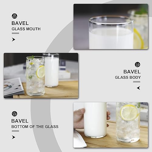 Miniatura 3 de BaveL Juego de 4 vasos altos finos de cóctel de 19 onzas, vasos altos para agua, jugo, leche, cócteles, cerveza y más, cristalería de bar elegante,