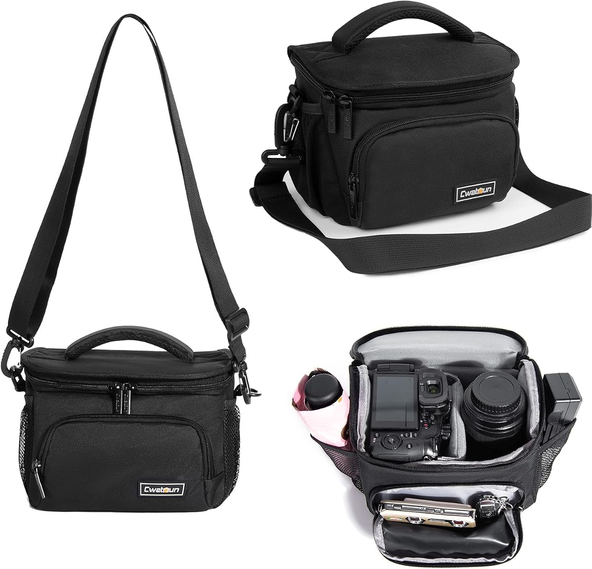 Compact Camera Sling Bag, Crossbody Case for DSLR/Mirrorless | fits 1 Camera Body+1 lens. Travel Photography Camera Shoulder Messenger Bag for Canon, Nikon, Sony, Fuji ,travel ready.