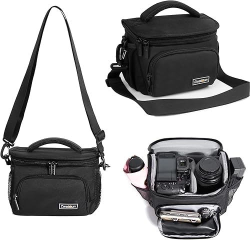 Cwatcun Bolso bandolera para cámara pequeña, bolsa bandolera para cámara, impermeable, para fotografía de viaje, para Canon, Nikon, Sony, Fuji