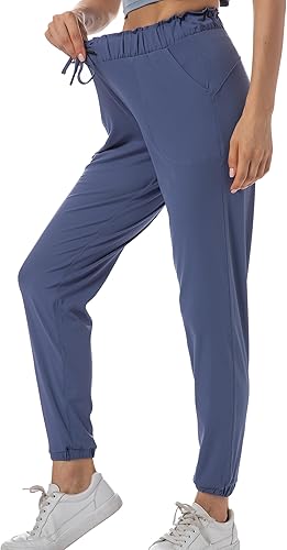 Miniatura 3 de Kcutteyg Pantalones deportivos para mujer con bolsillos, ligeros, de secado rápido, pantalones deportivos suaves para gimnasio, yoga, correr
