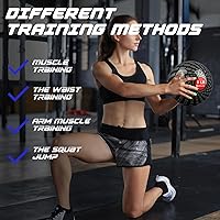 Vista 5 de Slam Ball - Pelotas medicinales con peso de 8 libras para ejercicio y entrenamiento, fuerza, cardio, entrenamiento cruzado y entrenamientos básicos