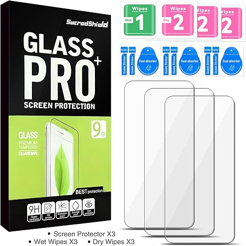 Miniatura 6 de SacredShield Paquete de 3 protectores de pantalla para Moto G Stylus 5G 2021, vidrio templado, dureza 9H, sin burbujas, fácil de instalar