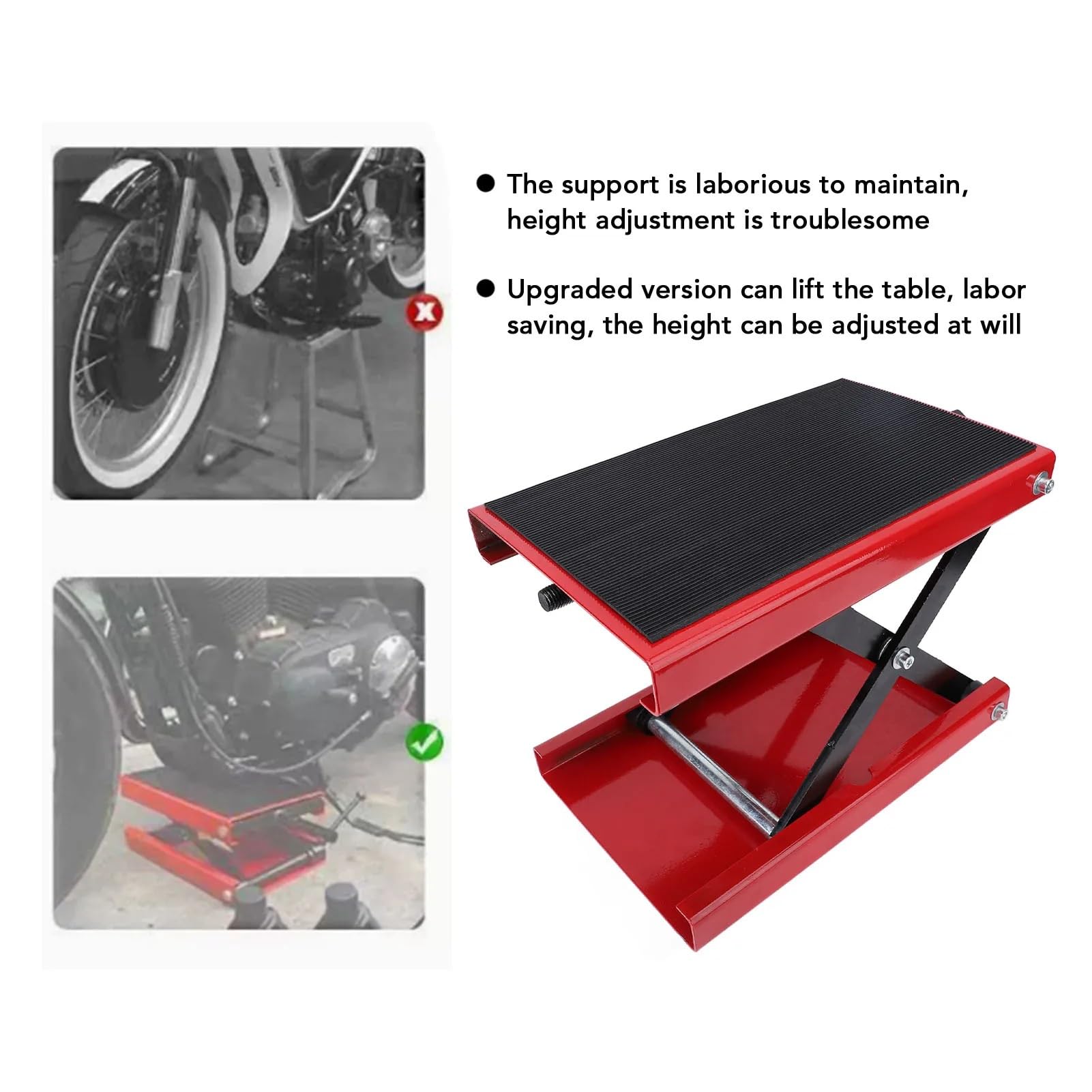 Portatile per Auto con Cric a Forbice per Sollevamento Moto 85-340 mm/3,35-13,39 Pollici | Cavalletto Per moto con capacità regolabile in altezza