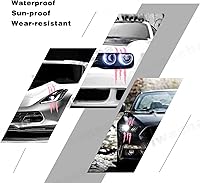 Vista 4 de 2 calcomanías de vinilo para faros delanteros, rayas de monstruo, para autos deportivos, SUV, camioneta, ventana, motocicletas, etc. (rosa)