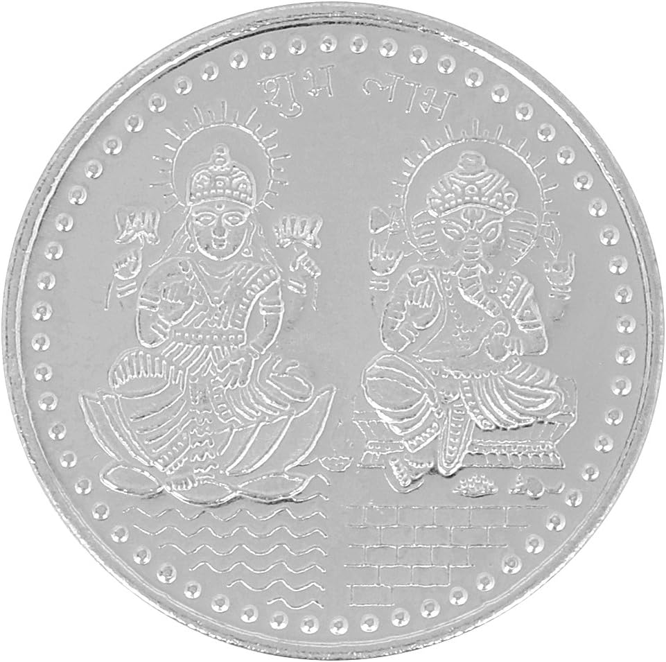 Jewel99 Pure Silver Laxmi Ganesh Shree Yantra Coin 20 Grams