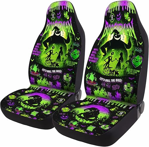 Miniatura 15 de Nightmare Skellington Ghost 2 - Fundas de asiento delantero para automóvil, camión, SUV, regalos de Navidad, funda de asiento de cubo duradera, 06.