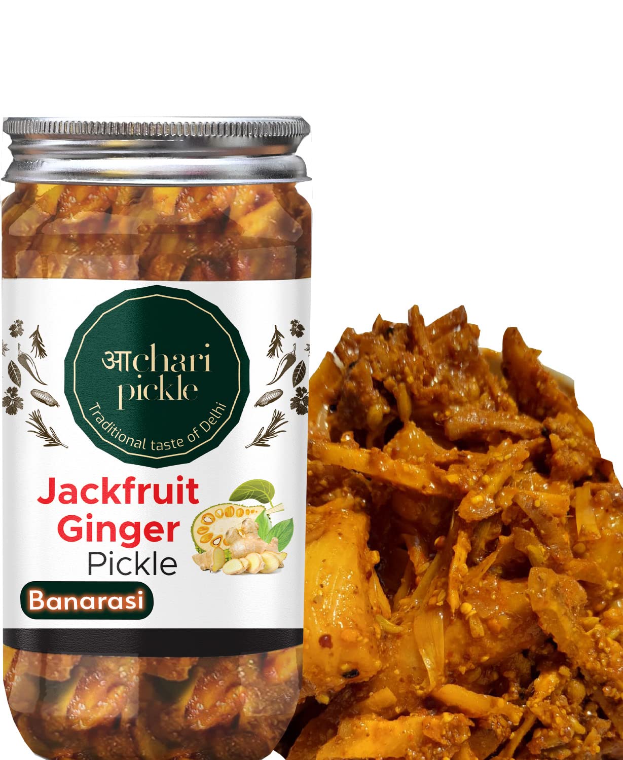 Banarasi Kathal & Adrak Ka Achar I Homemade Tasty Pickle Achar(400 gm) Jackfruit & Ginger Pickle I Homemade & Organic Pickle (B0BYF873QT) Amazon Price History, Amazon Price Tracker