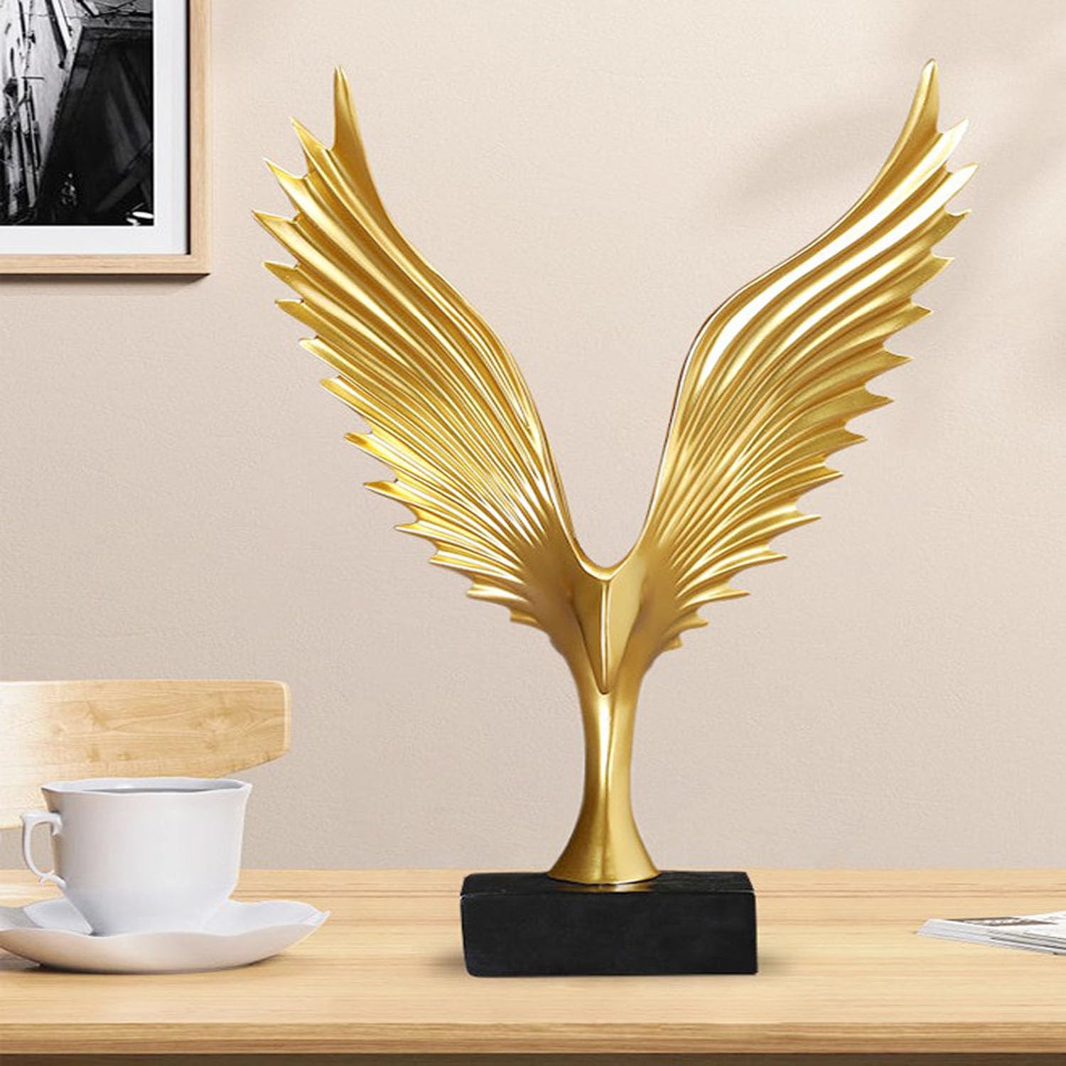 Eagle Wing Statue Sculpture Ornament Collectible Figurine Craft Gold Decor for Home Kicthen House Living Room Porch Decor.