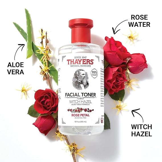 Thayers Alcohol-free Rose Petal Witch Hazel with Aloe Vera, 12 Fl Oz (Pack of 3)