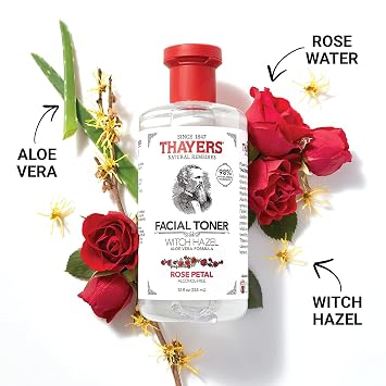 Thayers Alcohol-free Rose Petal Witch Hazel with Aloe Vera, 12 Fl Oz (Pack of 3)