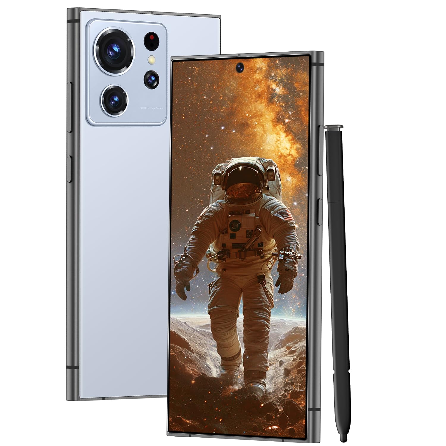 Unlocked Cell Phones Smartphone Android 13 Phones 8+256GB/6.8" HD Screen/108MP+48MP Camera/6800 mAh/Built-in Pen (Light Blue)